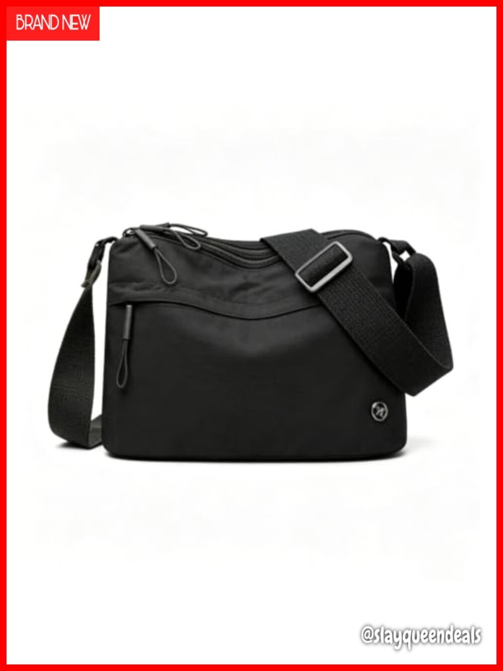 Nylon Shoulder Bag Zipper Closure Ultra-light Adjustable Wide Strap Messenger